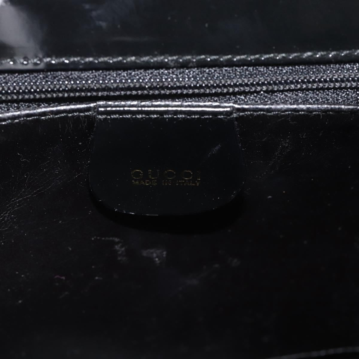 Gucci GUCCI Tote Bag Patent leather Black Gold 001 781 1735 Authentic bs35287
