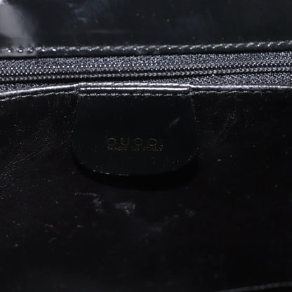 Gucci GUCCI Tote Bag Patent leather Black Gold 001 781 1735 Authentic bs35287