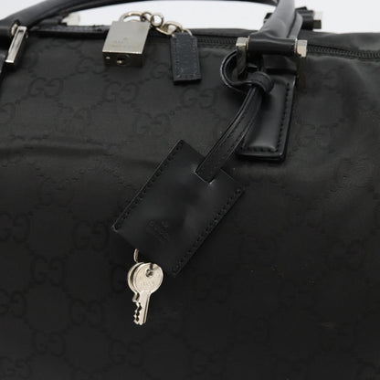 Gucci GUCCI GG Supreme Boston Bag PVC Black Silver Authentic ep14143