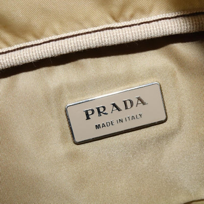 Prada PRADA Boston Bag Nylon Beige Silver Authentic bs30240