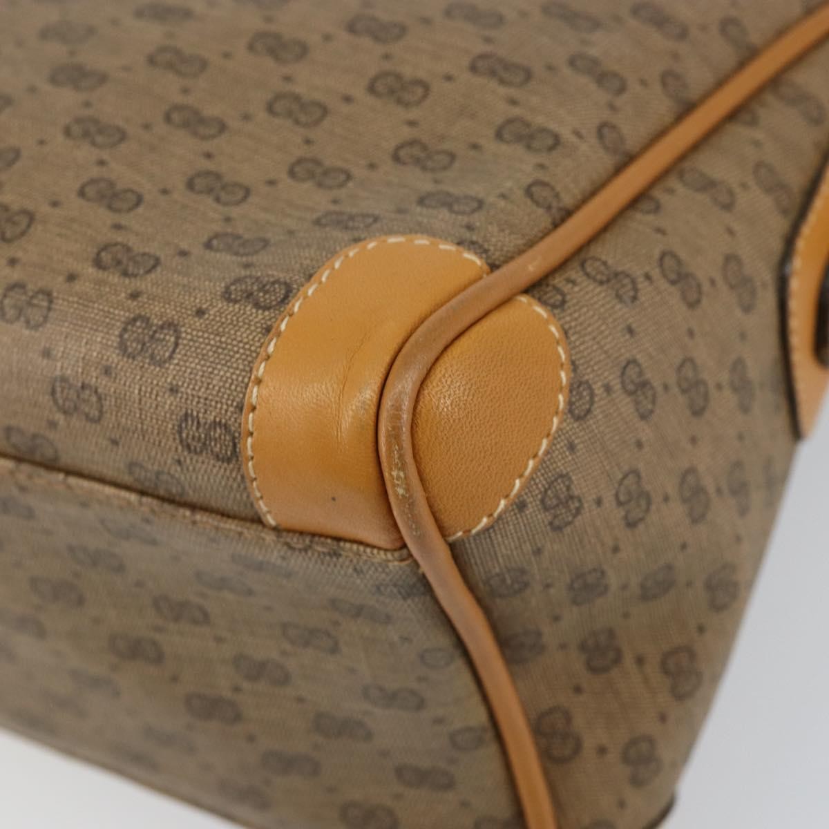 Gucci GUCCI Micro GG Supreme Shoulder Bag PVC Beige Gold Authentic ep11521