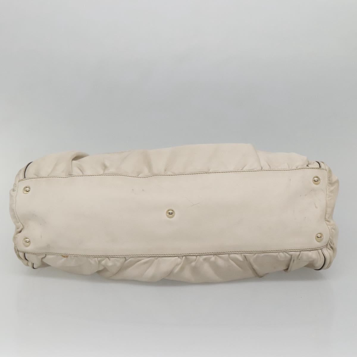 Gucci GUCCI Tote Bag Leather Ivory Gold 189835 Authentic 135191