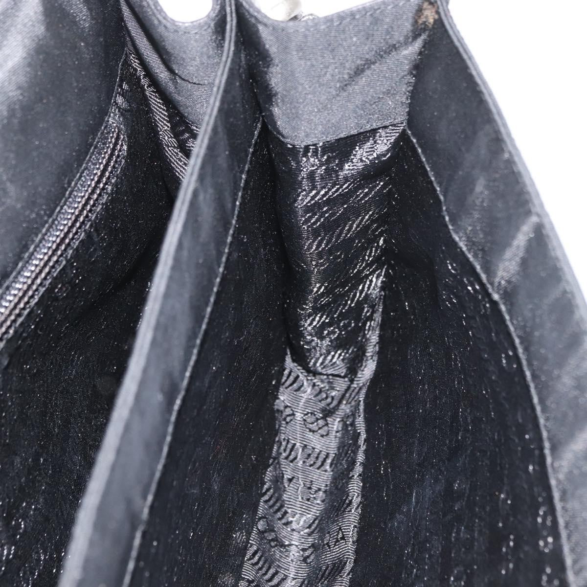 Prada PRADA Shoulder Bag Nylon Black Silver Authentic YKZ1095A