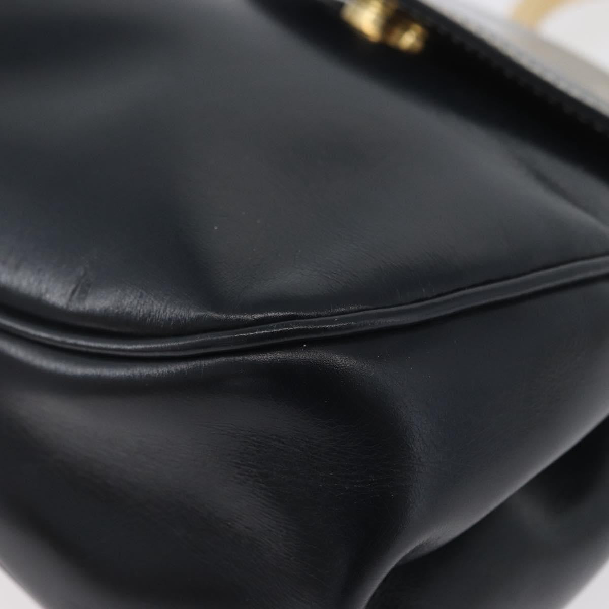 Loewe LOEWE Hand Bag Leather Navy Gold Authentic BA11340