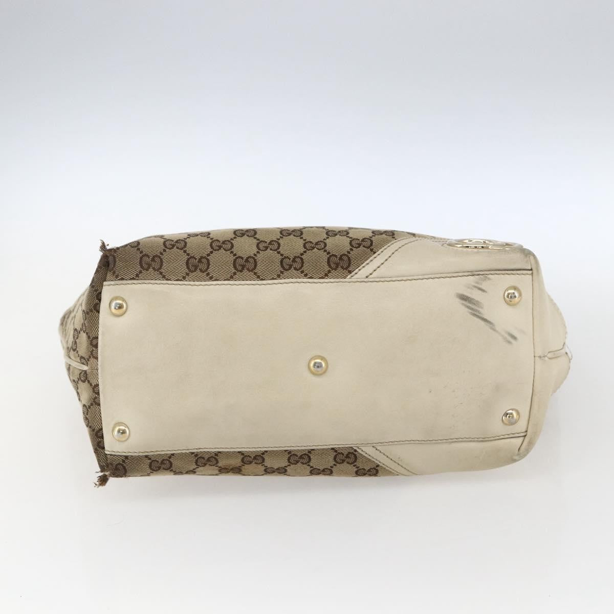 Gucci GUCCI GG Canvas Tote Bag Beige Gold 169946 Authentic BA9932