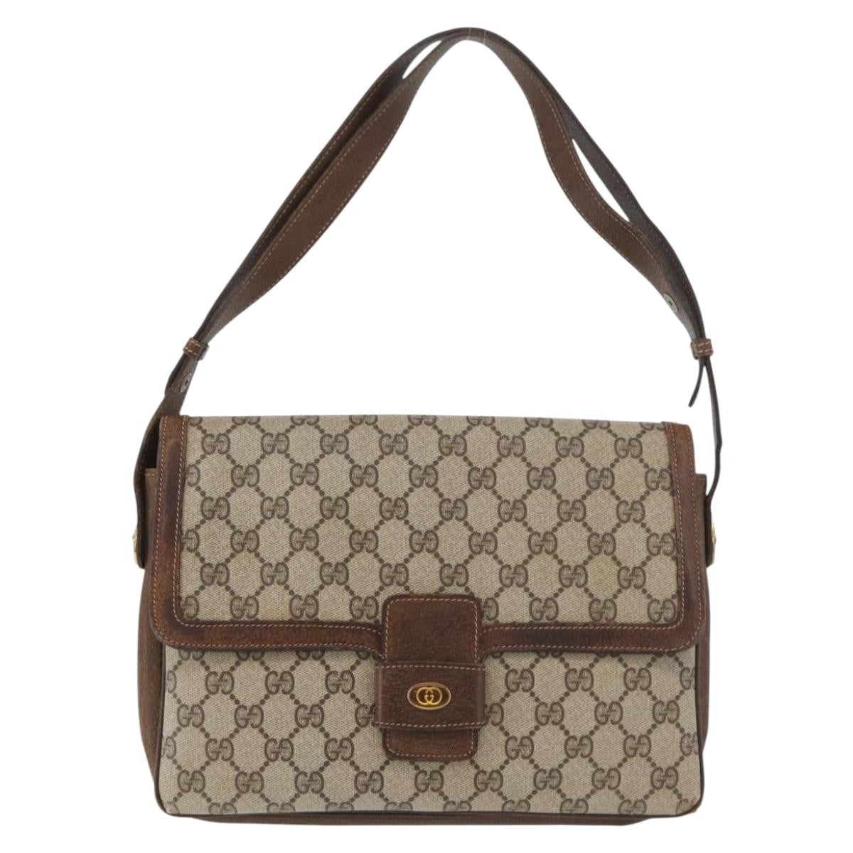 Gucci GUCCI GG Supreme Shoulder Bag PVC Beige Gold 001 16 4084 Authentic hk2993