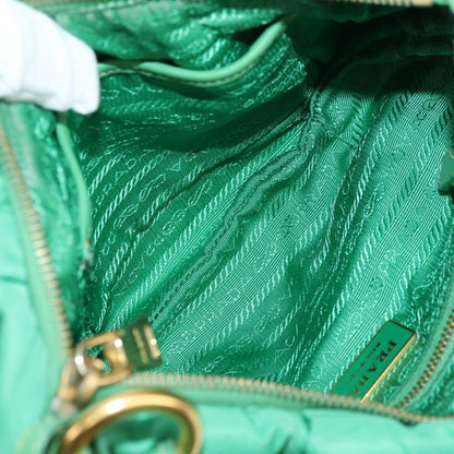 Prada PRADA Shoulder Bag Nylon Green Gold Authentic 156456