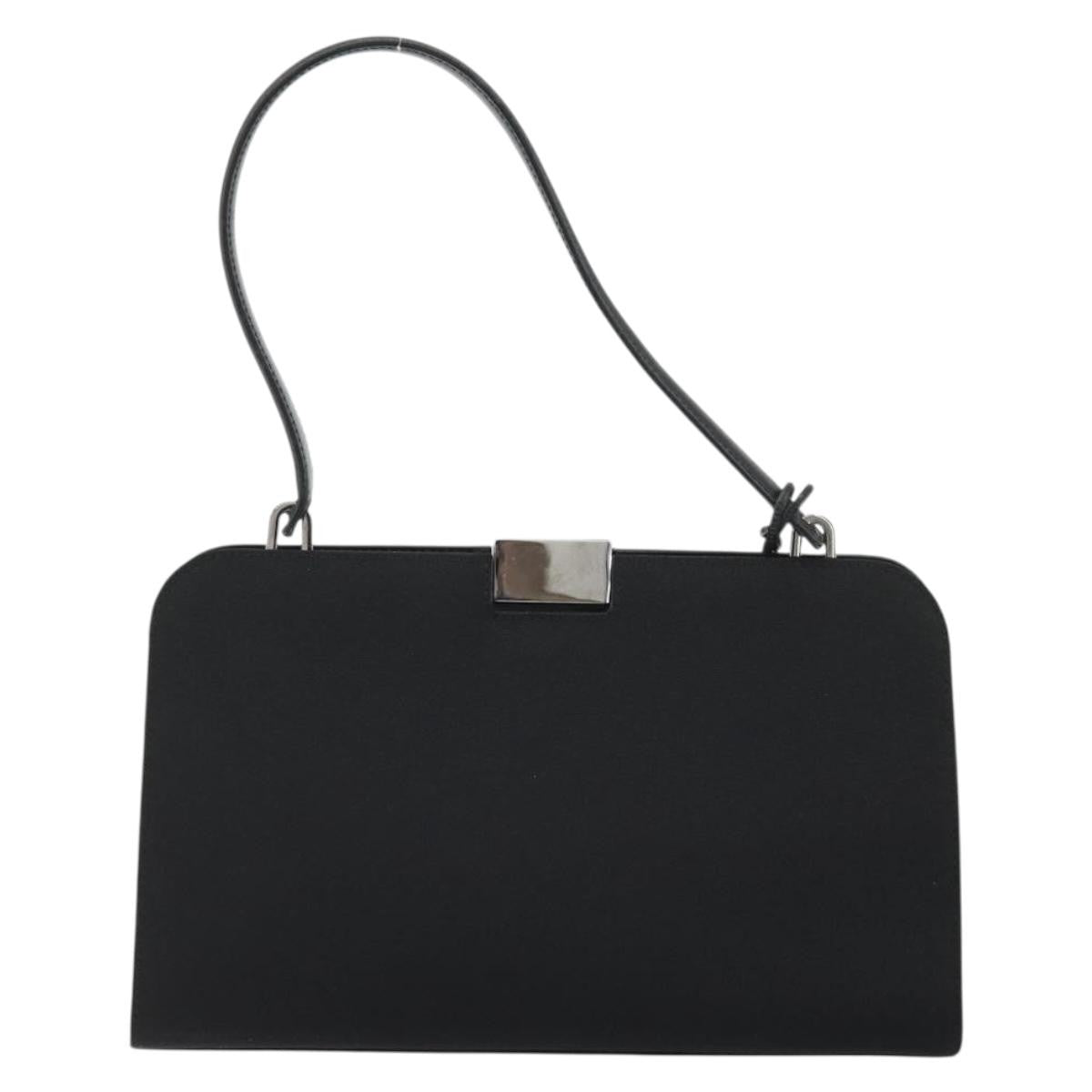 Gucci GUCCI Hand Bag Canvas Silver Black Authentic 175720