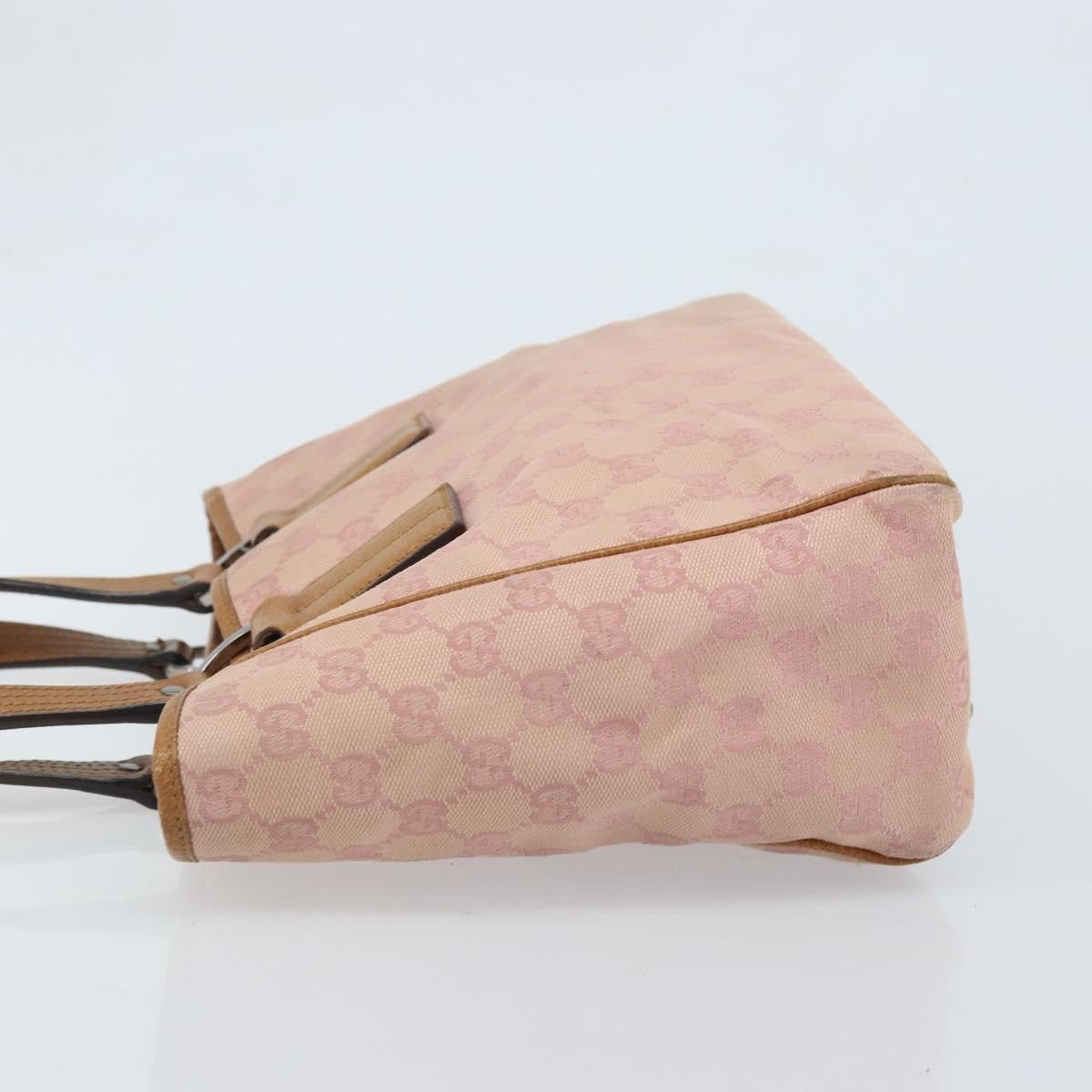 Gucci GUCCI GG Canvas Tote Bag Pink Silver 113019 Authentic AMZ077