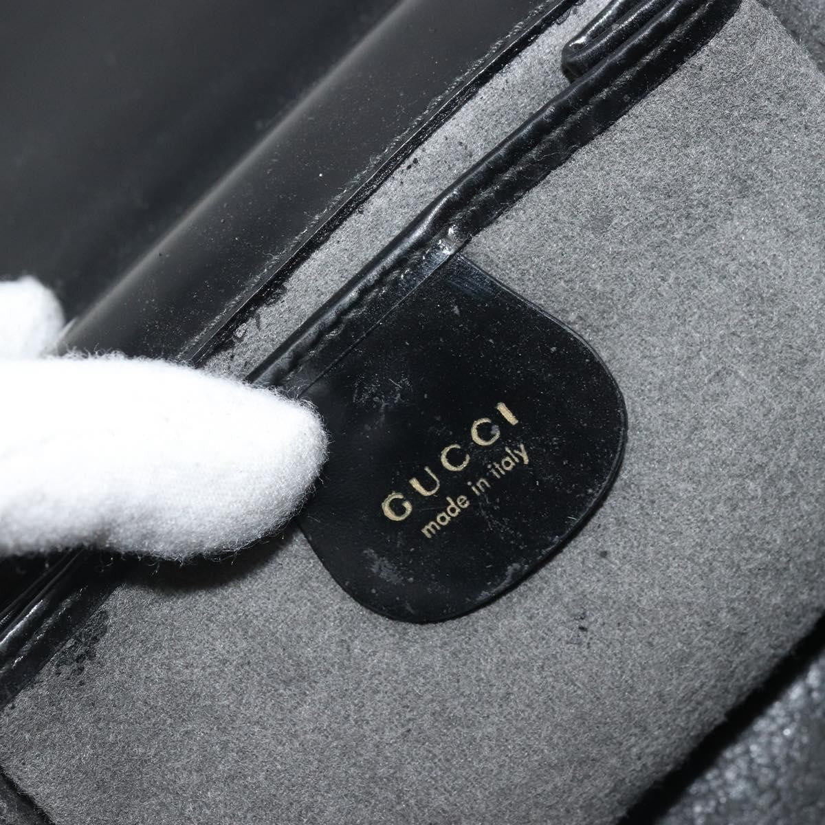 Gucci GUCCI Hand Bag Suede Black Gold 001 2058 1928 0 Authentic yk20276