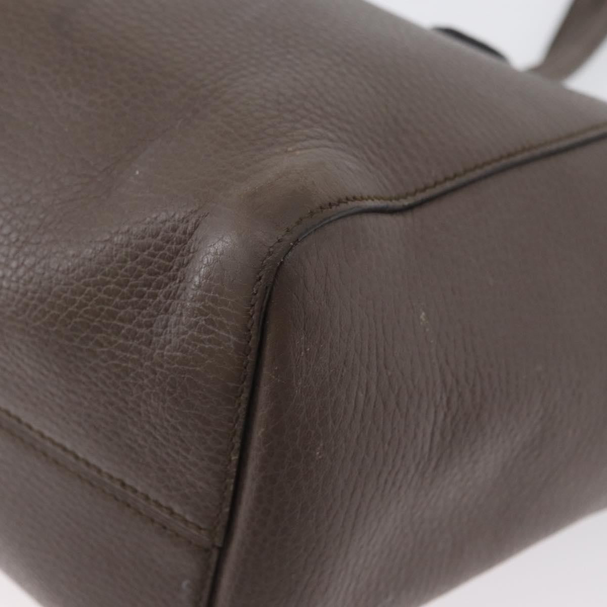 Gucci GUCCI Tote Bag Leather Brown Gold 354408 Authentic bs33432