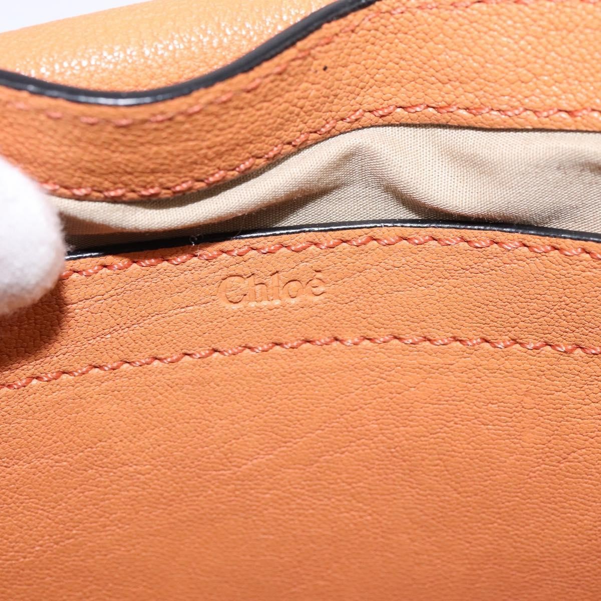 Chloé Chloé Chloe Shoulder Bag Leather Orange Gold Authentic BA5902