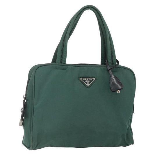 Prada PRADA Hand Bag Nylon Green Silver Authentic 154193