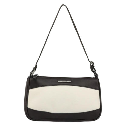 Gucci GUCCI Hand Pouch Bag Canvas Leather Brown White 92821 Authentic 177484A