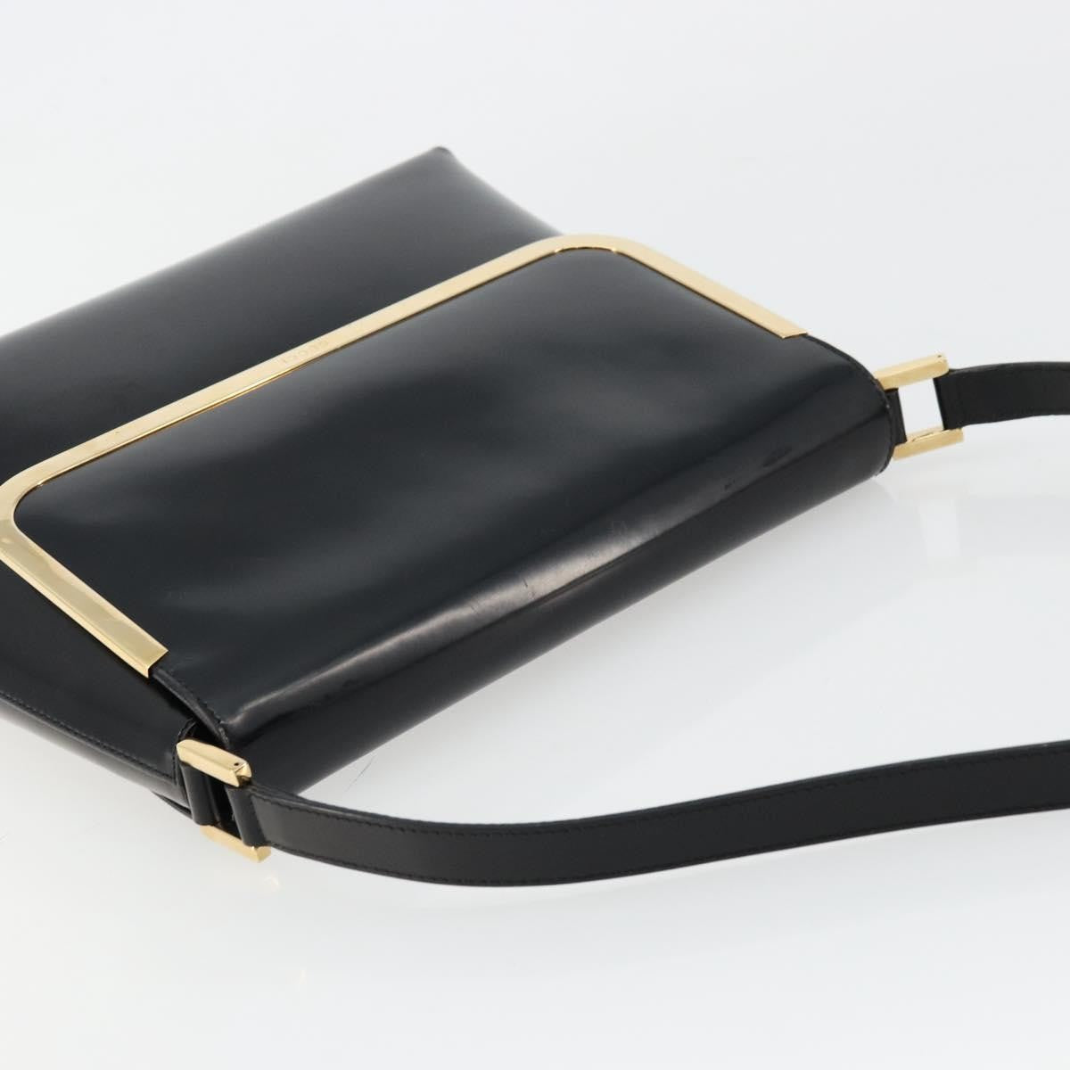 Gucci GUCCI Shoulder Bag Patent leather Black Gold 001 2113 1792 Authentic 149795