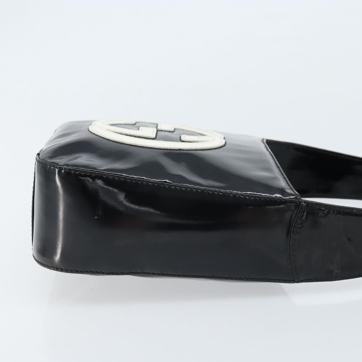 Gucci GUCCI Hand Bag Patent leather Black Silver 007 2046 0249 Authentic 172096