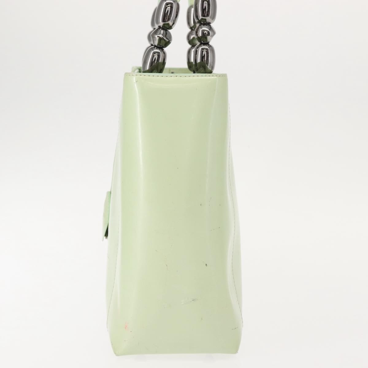 Dior Christian Dior Maris Pearl Hand Bag Enamel Green Authentic 150745