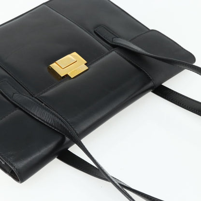 Gucci GUCCI Tote Bag Leather Black Gold Authentic 176030