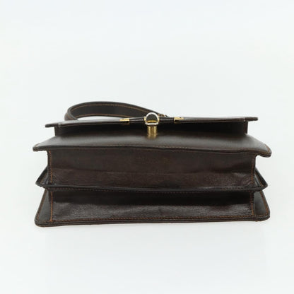Gucci GUCCI Hand Bag Leather Brown Gold Authentic ep14250