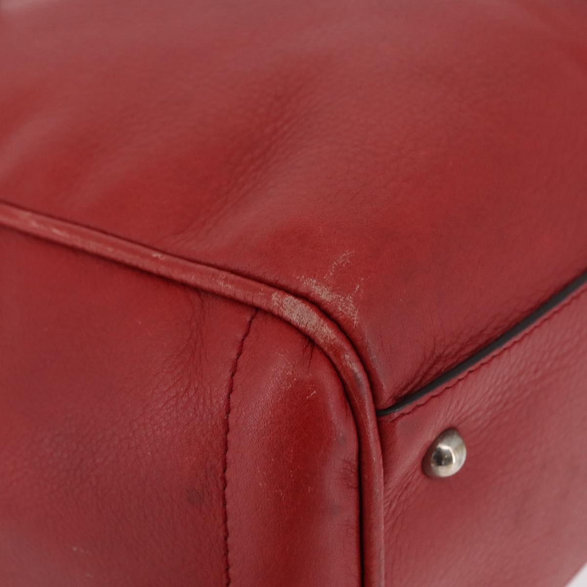 Loewe LOEWE Heritage Tote Bag Leather Red Silver Authentic BSZ189