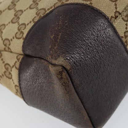 Gucci GUCCI GG Canvas Shoulder Bag Beige Silver 114273 Authentic 157746