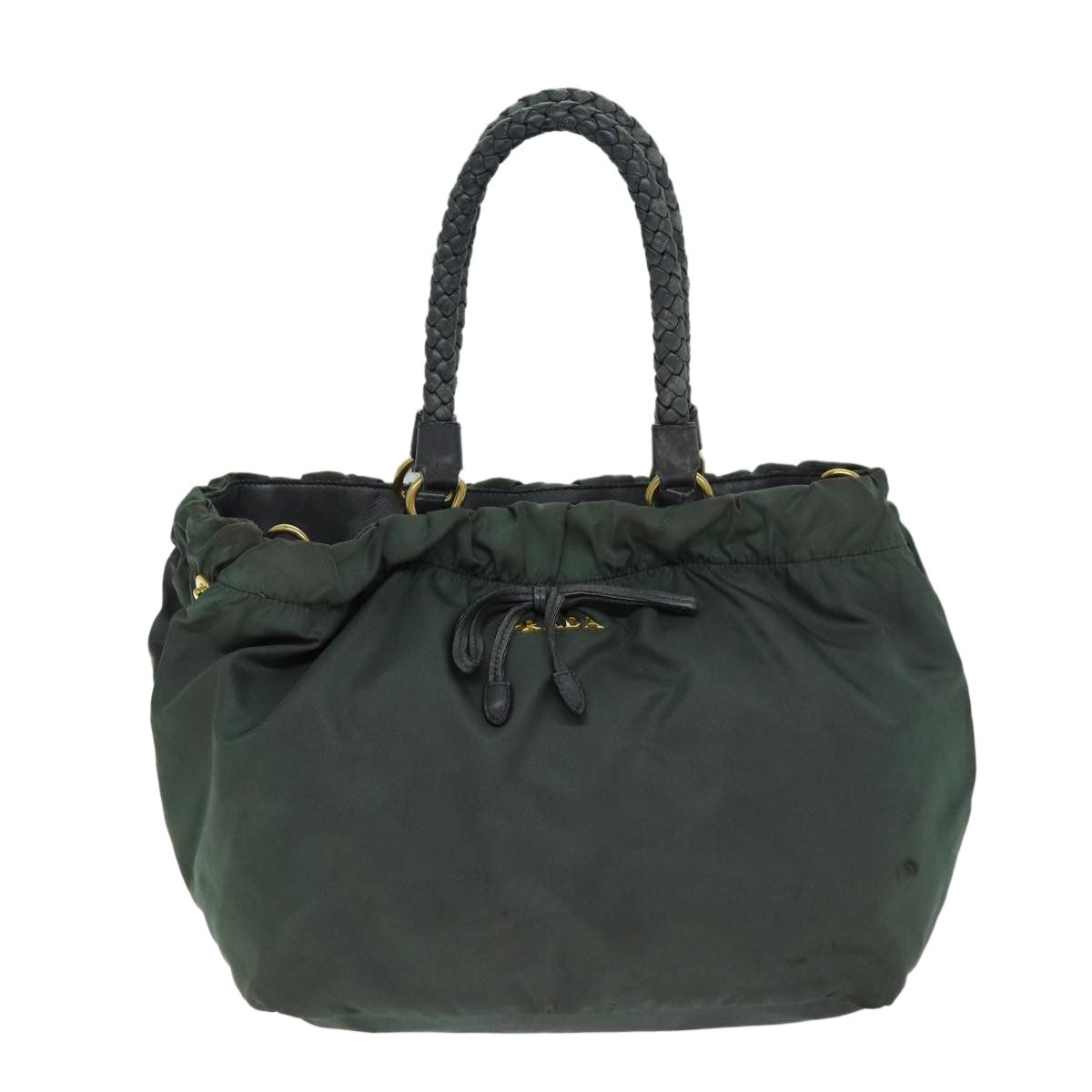 Prada PRADA Hand Bag Nylon 2way Khaki Authentic 77763