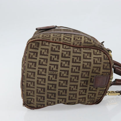 Fendi FENDI Zucchino Canvas Hand Bag Beige Gold Authentic ka2154
