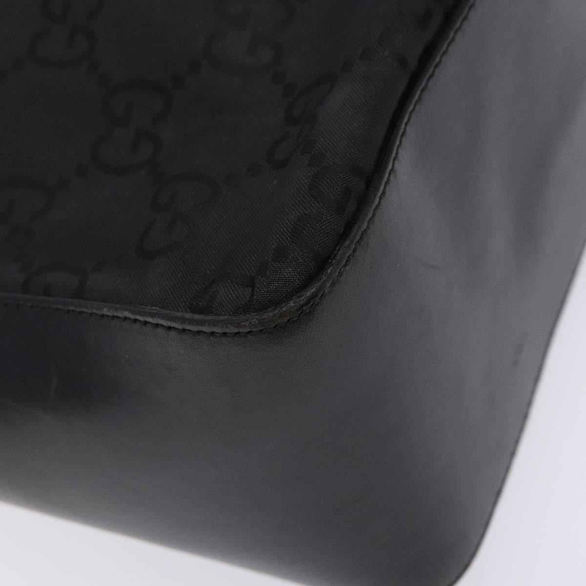 Gucci GUCCI GG Canvas Shoulder Bag Nylon Black Silver 001 3766 Authentic BA4115