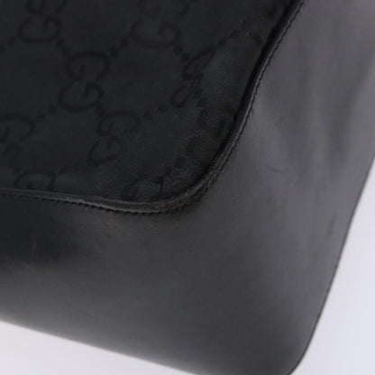 Gucci GUCCI GG Canvas Shoulder Bag Nylon Black Silver 001 3766 Authentic BA4115