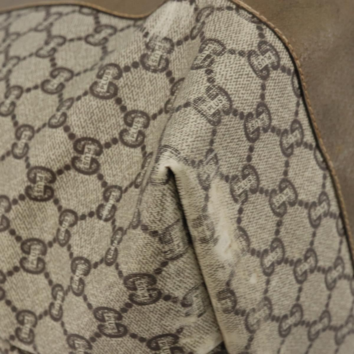 Gucci GUCCI GG Plus Supreme Web Sherry Line Tote Bag PVC Beige Gold Authentic ep13405