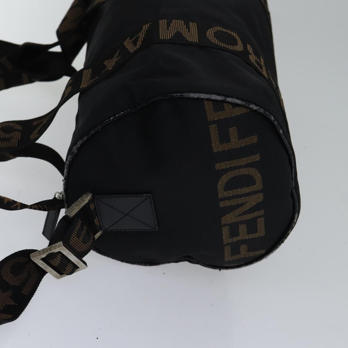 Fendi FENDI Boston Bag Nylon 2way Black Silver 2305 26420 098 Authentic bs17513