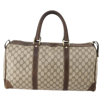 Gucci GUCCI GG Supreme Boston Bag PVC Beige Gold Authentic 175449