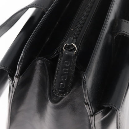 Gucci GUCCI Tote Bag Leather Black Silver Authentic 175365