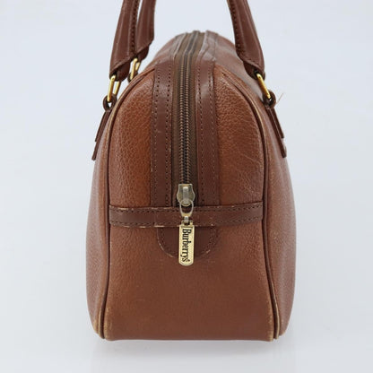 Burberrys Burberrys Hand Bag Leather Brown Gold Authentic ka3026