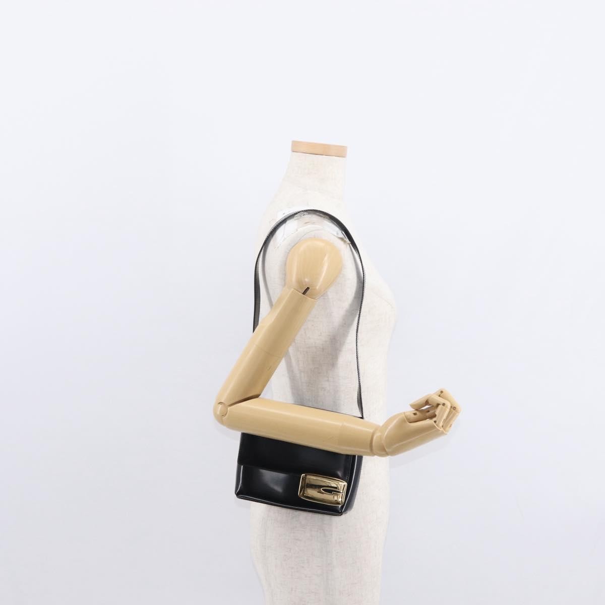 Gucci GUCCI Shoulder Bag Patent leather Black Gold 007 3444 0282 Authentic ti3515