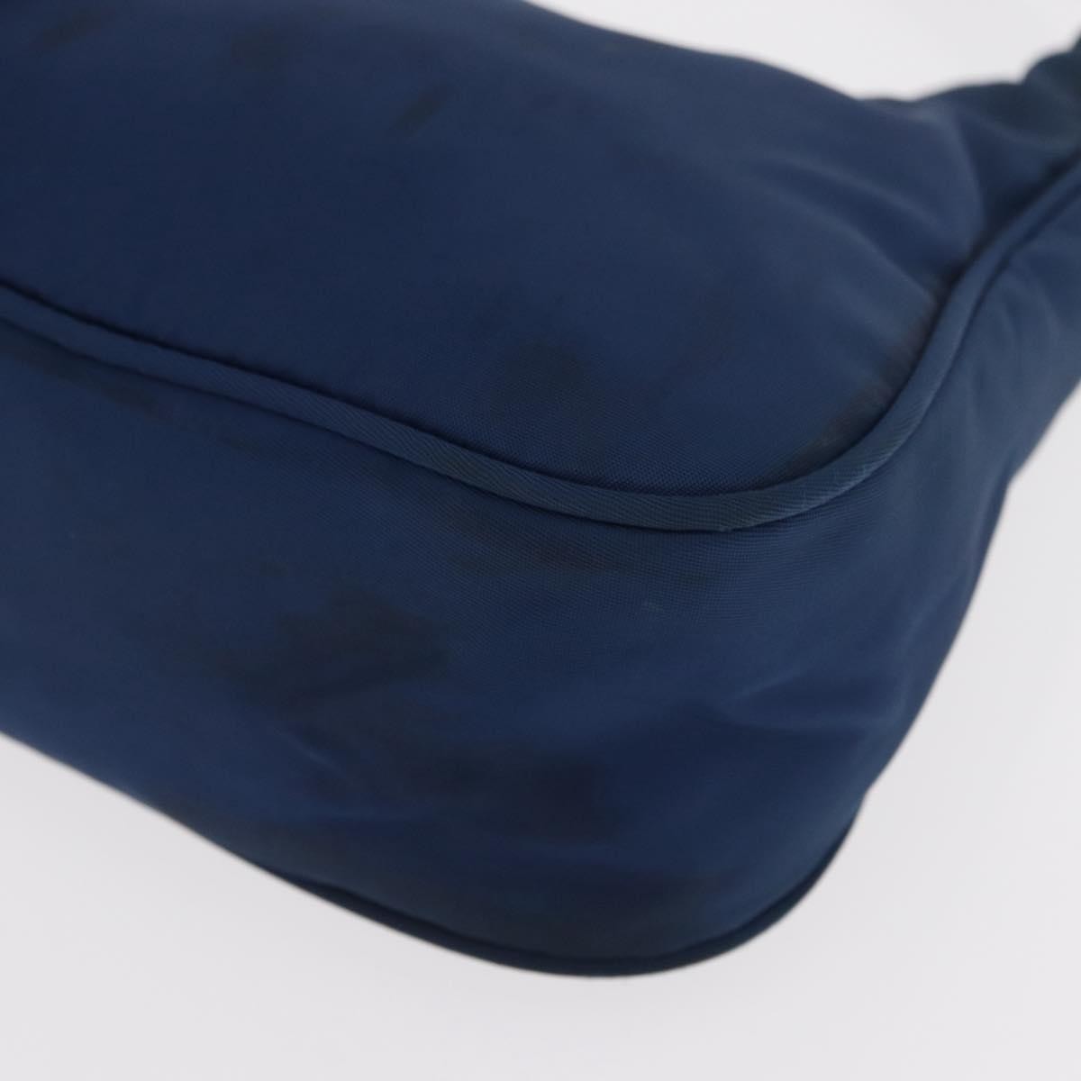 Prada PRADA Hand Bag Nylon Blue Silver Authentic 161409