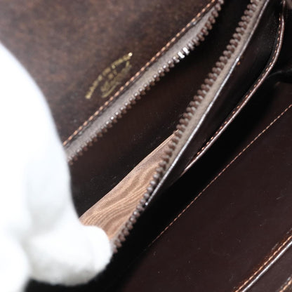 Gucci GUCCI Hand Bag Leather Brown Gold Authentic ep14250
