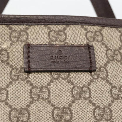 Gucci GUCCI GG Supreme Hand Bag PVC Beige Silver 181086 Authentic ARZ575