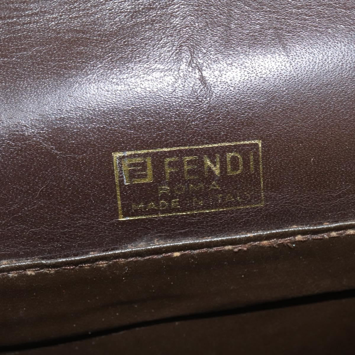 Fendi FENDI Zucca Canvas Shoulder Bag Black Brown Authentic 150285
