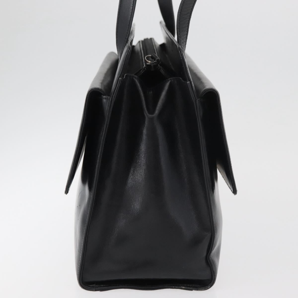 Gucci GUCCI Tote Bag Leather Black Silver Authentic 175365