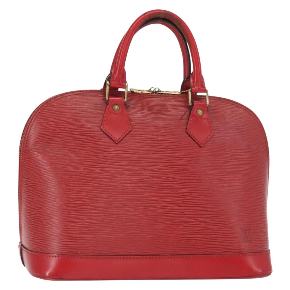 Louis Vuitton LOUIS VUITTON Epi Alma Hand Bag Castilian Red M52147 LV Authentic 158108