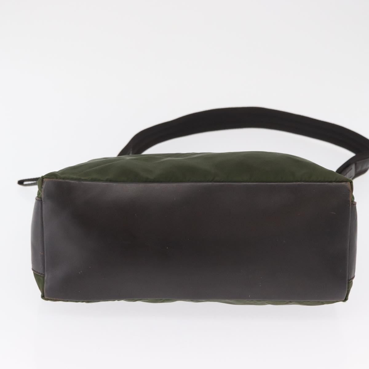 Prada PRADA Shoulder Bag Nylon Khaki Silver Authentic 165486
