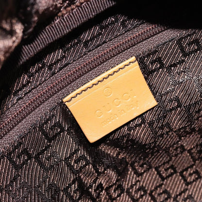 Gucci GUCCI Bamboo Hand Bag Suede Brown Silver Authentic ep11709