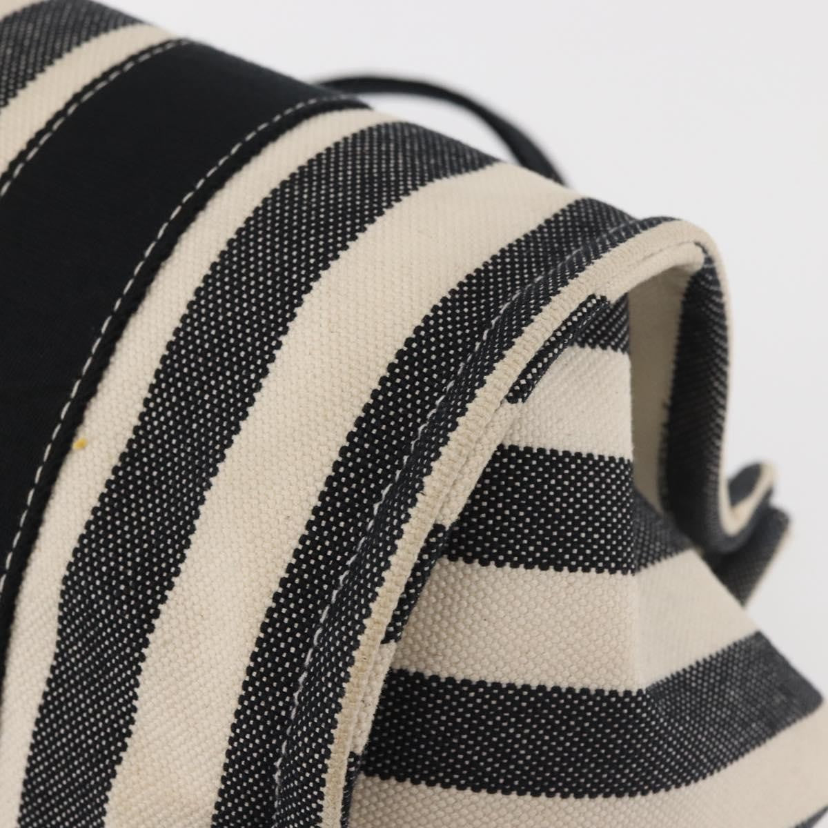 Hermès Hermès HERMES Cannes PM Hand Bag Canvas White Black Authentic hk3009