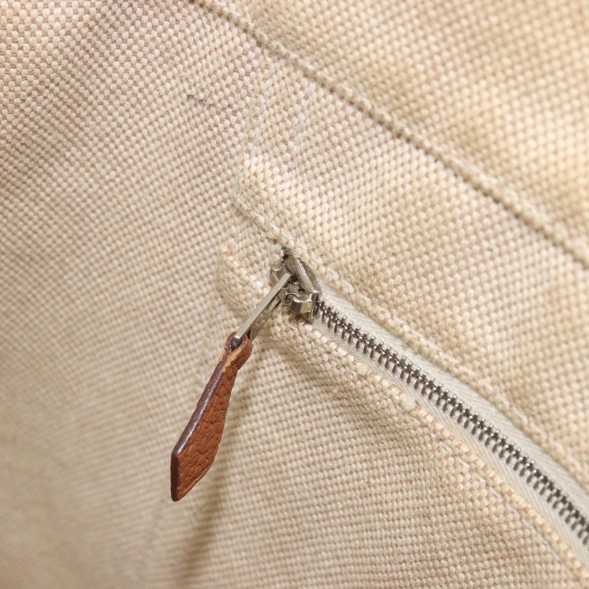Hermès Hermès HERMES Sac Arne MM Hand Bag Canvas Beige Silver Authentic bs34423