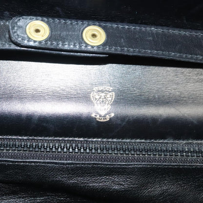 Gucci GUCCI Chain Shoulder Bag Leather Black Gold Authentic ep9431