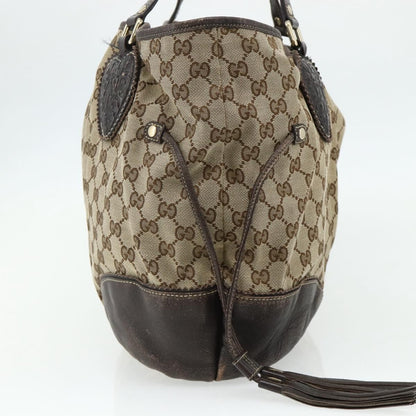 Gucci GUCCI GG Canvas Histeria Tote Bag Beige Gold 211954 Authentic 175958