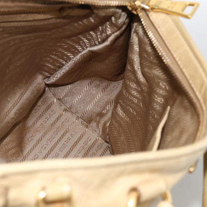 Prada PRADA Hand Bag Leather 2way Beige Gold Authentic 174345