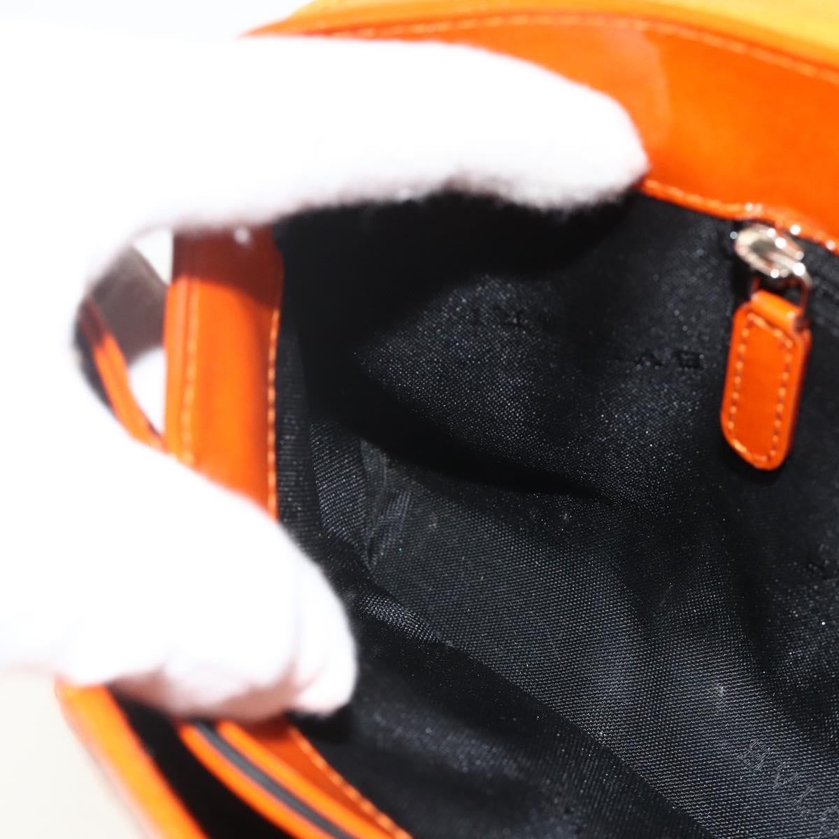 Bvlgari BVLGARI Shoulder Bag Patent leather Orange Silver Authentic BA12153A