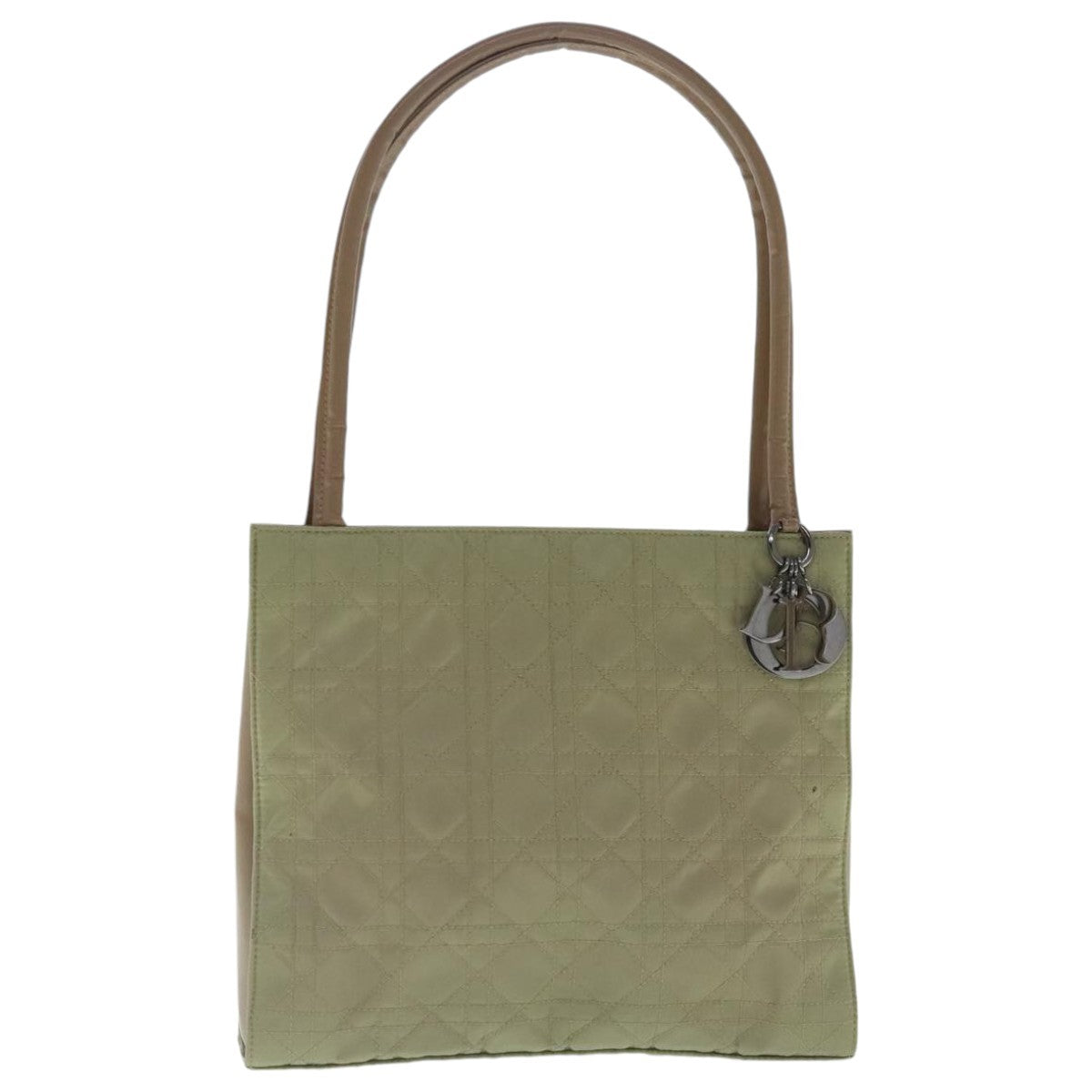 Dior Christian Dior Canage Shoulder Bag Nylon Beige Authentic 96633